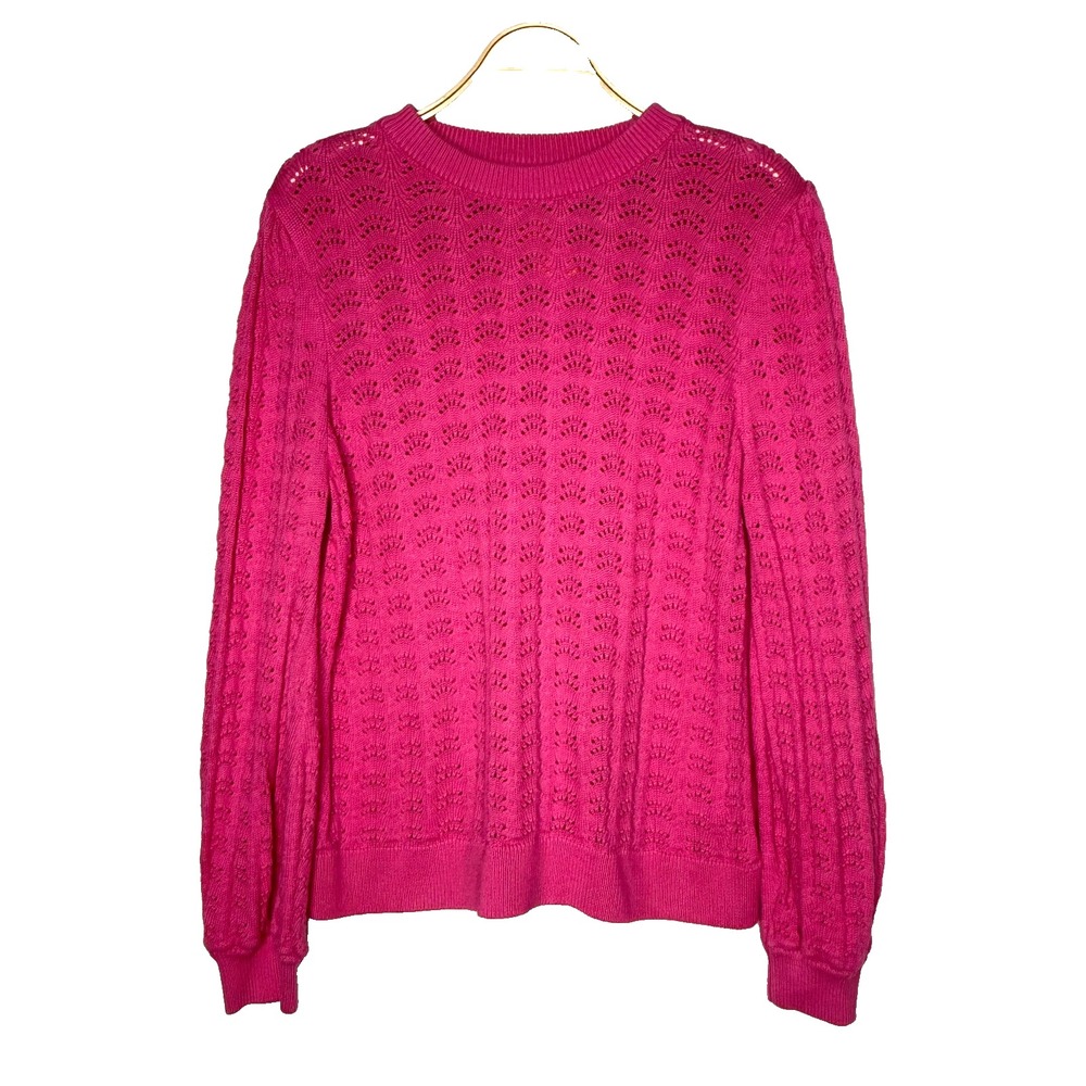 Barbour Evergreen‎ Cotton Knit Sweater In Begonia Pink Size 8